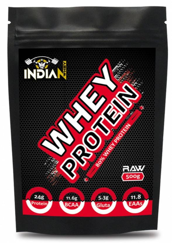 Indian Whey Raw Whey Protein Concentrate 80 (USA Made) Unflavored 500g