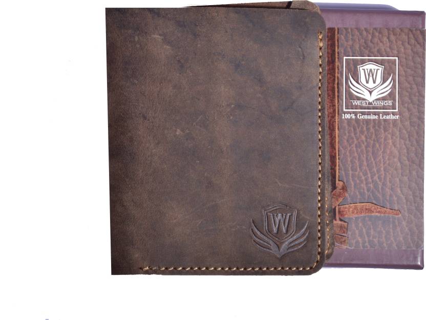 west wings Men Brown Genuine Leather Wallet Brown Animal Skin - Price in  India 