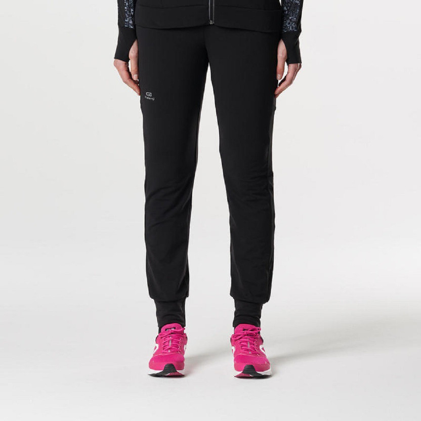 Decathlon Solid Women Black Track Pants 