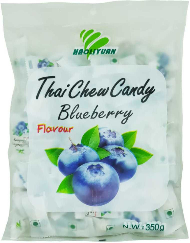 Haoliyuan Toffee Gummy Milk Fruit Candy 100pcs (Imported) Blueberry Candy(350 g)