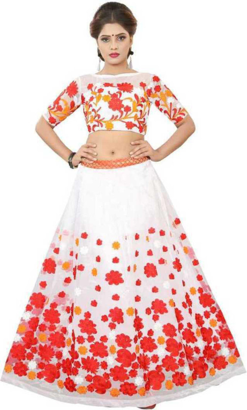 Embroidered Semi Stitched Lehenga Choli 