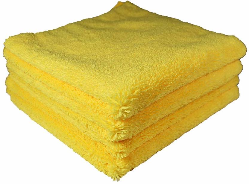 Flipkart SmartBuy Microfibre Cleaning Cloth Yellow pack of 4 Wet and