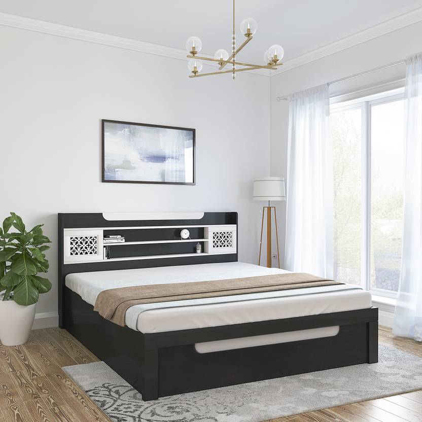 Flipkart Perfect Homes Viola Engineered Wood Queen Hydraulic Bed Price in India Buy Flipkart
