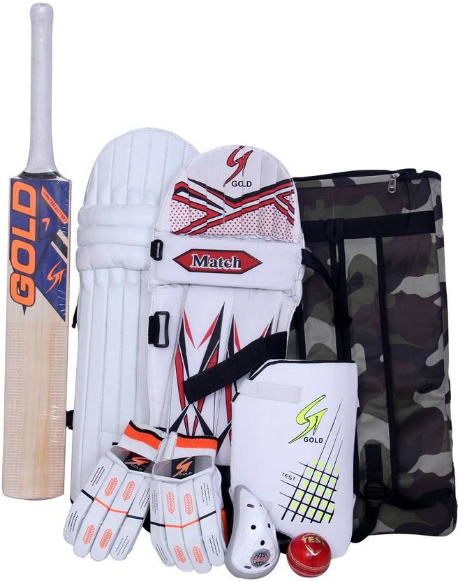 ST Gold lb Cricket Kit For men (Kashmiri Willow Cricket Bat Full Size