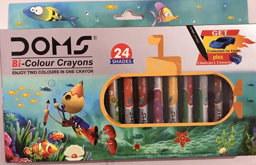DOMS BICOLOUR CRAYONS WAX