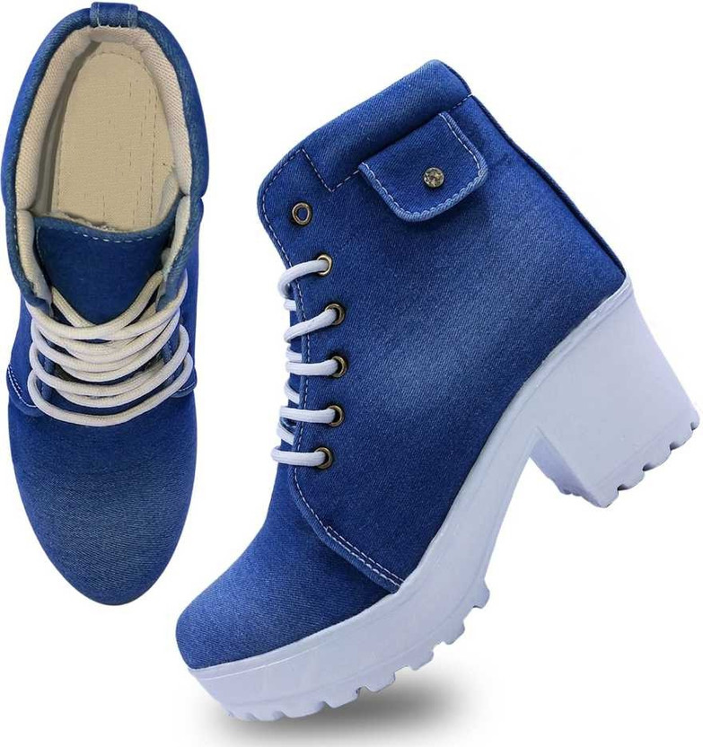 comfert feet High Ankle Denim Boots For 