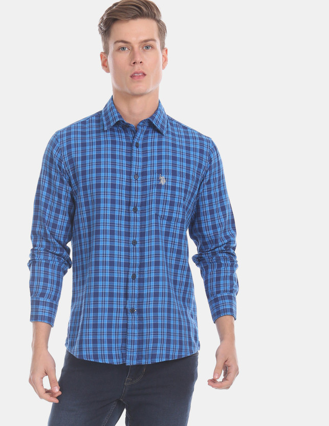 Us polo blue check shirt clearance