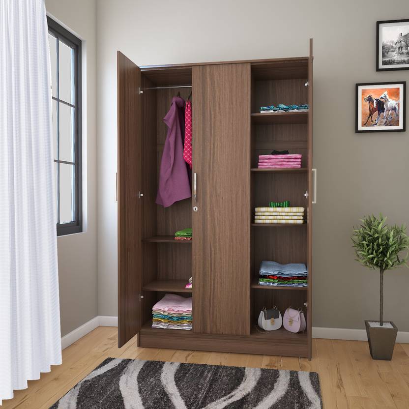 Flipkart Perfect Homes Julian Engineered Wood 3 Door Wardrobe Price in