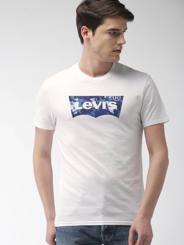 LEVI'S Printed Men Round Neck White T-Shirt - Buy LEVI'S Printed Men Round  Neck White T-Shirt Online at Best Prices in India 