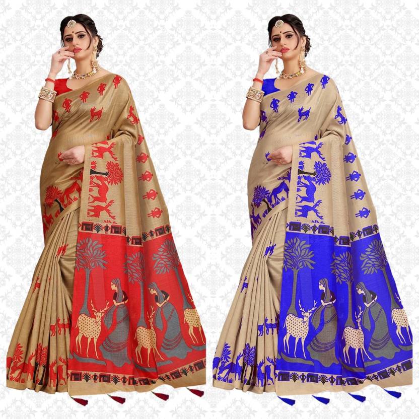 Buy Divastri Printed, Embellished, Animal Print Bollywood Pure Silk  Multicolor Sarees Online @ Best Price In India 