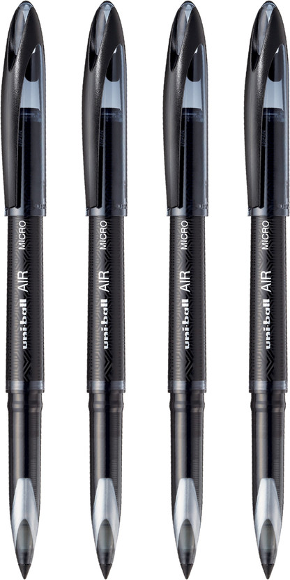uni-ball Air Micro UBA 188M 0.5mm Roller Pen | Bold Ink & Smooth Writing | Ergonomic Grip Roller Ball Pen(Pack of 4, Ink Color - Black)