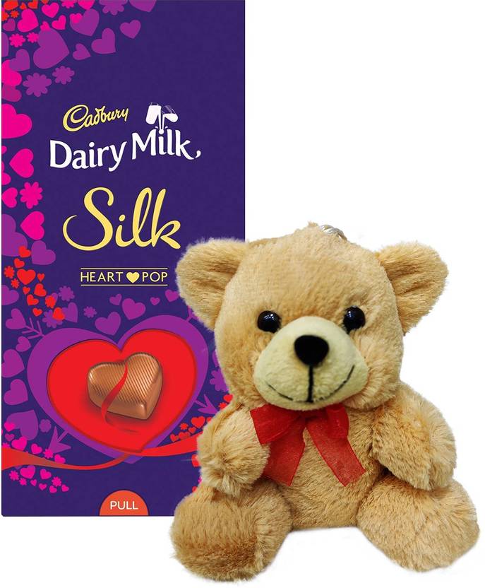 Cadbury Dairy Milk Silk Special Gift Pack, 250G (Heart Pop) with Teddy