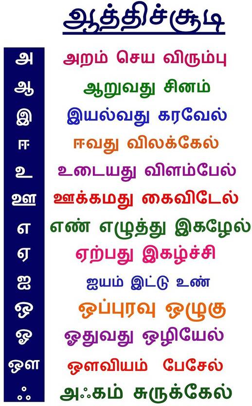 Wolbas Tamil "aathichudi" wallsticker Large Self Adhesive Sticker Price