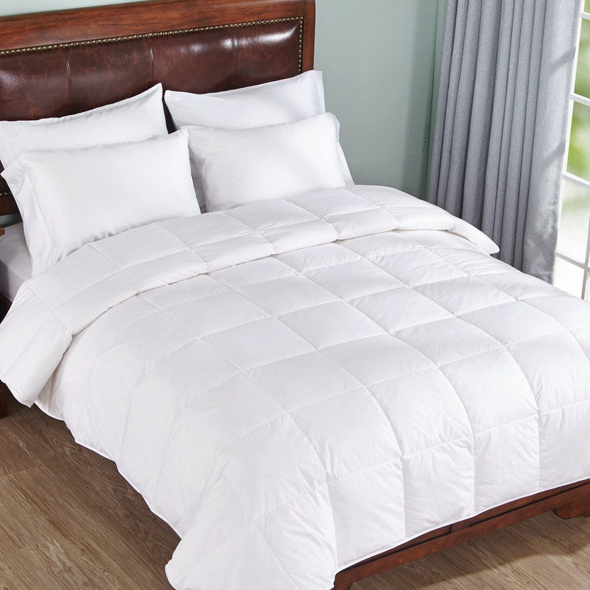LINENWALAS Solid Double Duvet for  Heavy Winter(Cotton, White)