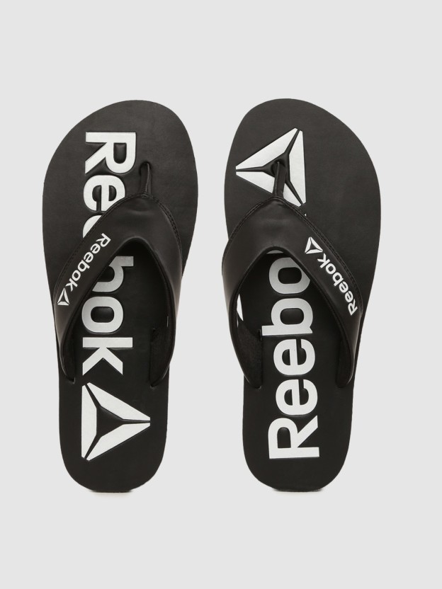 reebok slippers black