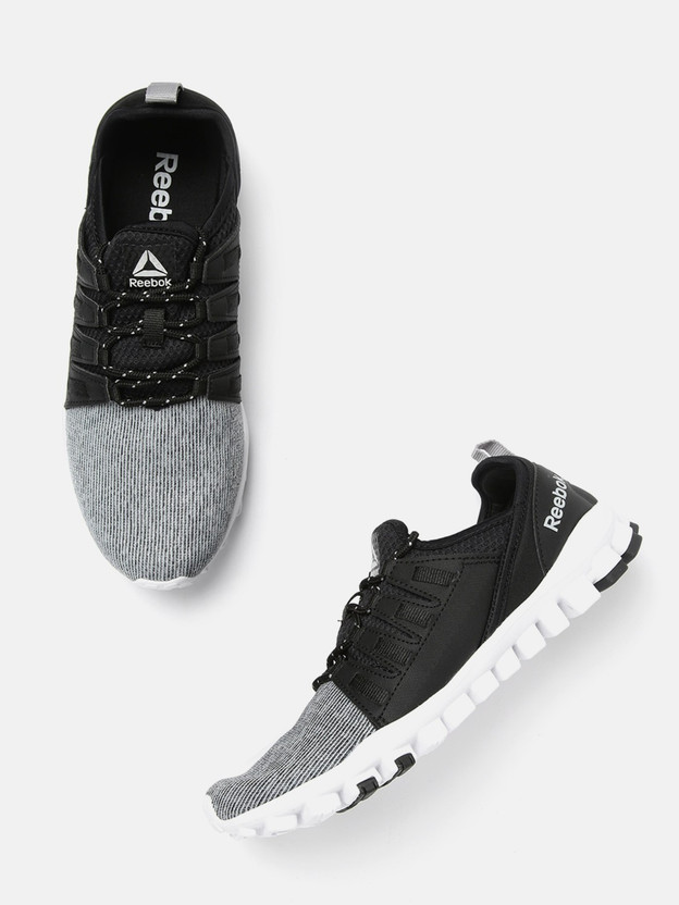 REEBOK Men Black Grey Colourblocked 