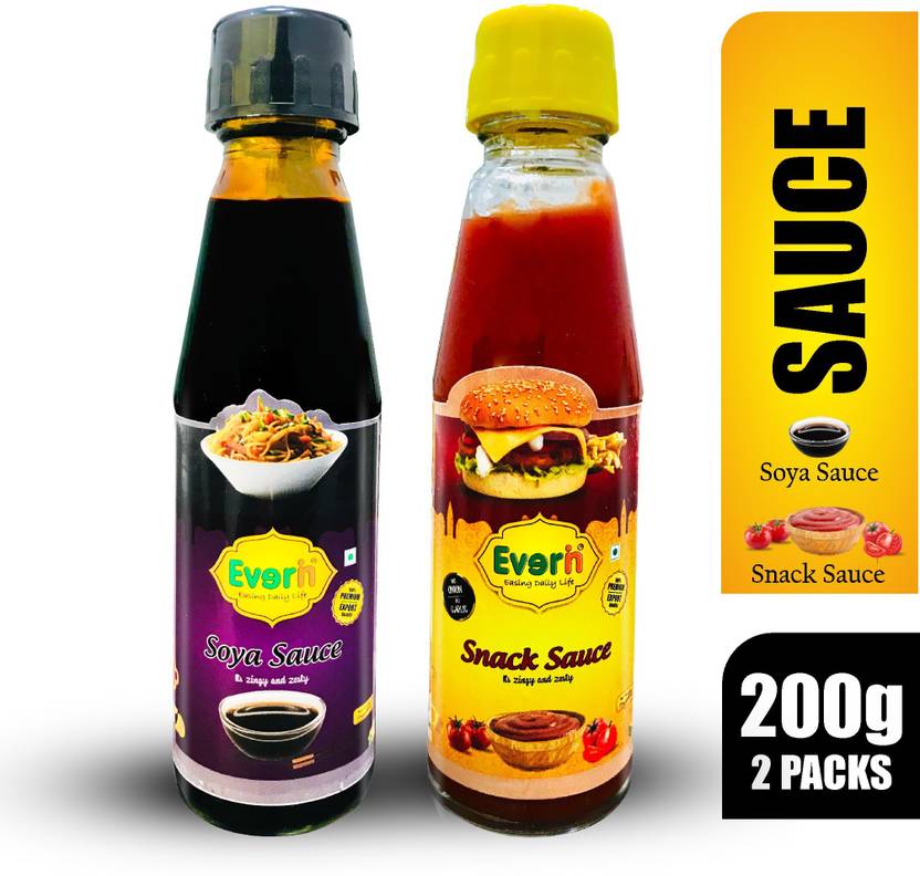 Everin Zingy and Zesty No Onion No Garlic Snack Sauce and Soya Sauce