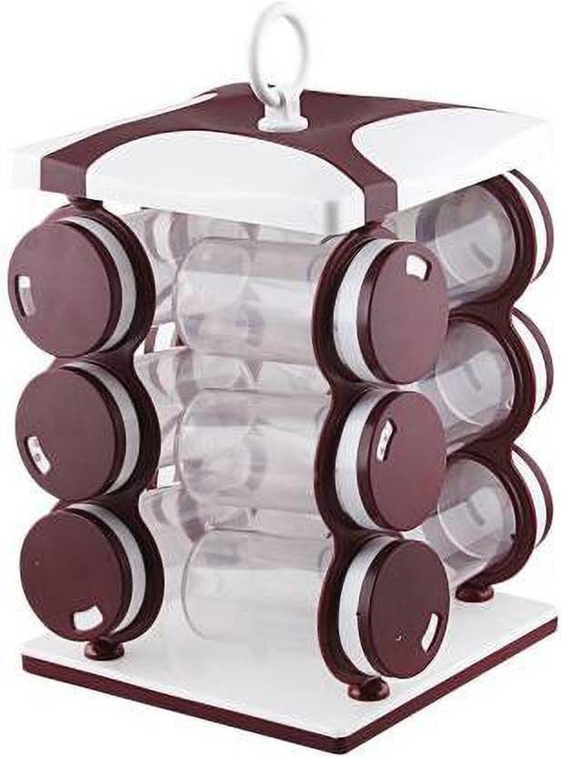 ganesh 12 jar revolving spice rack masala box