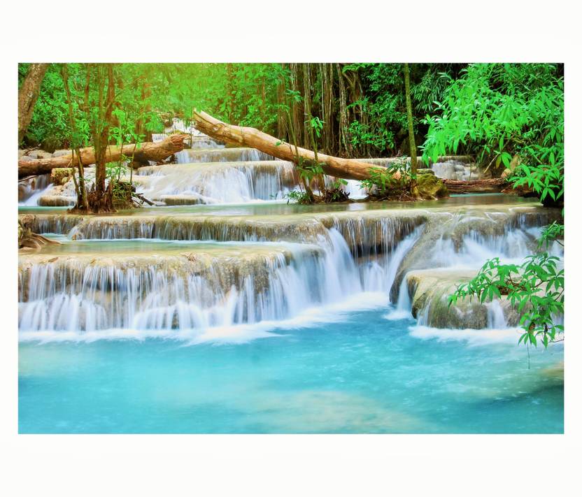 Beautiful Waterfall Vastu Texture Art Painting Print Photo Without