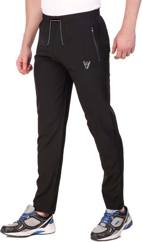 Vestido Solid Men Black Track Pants 