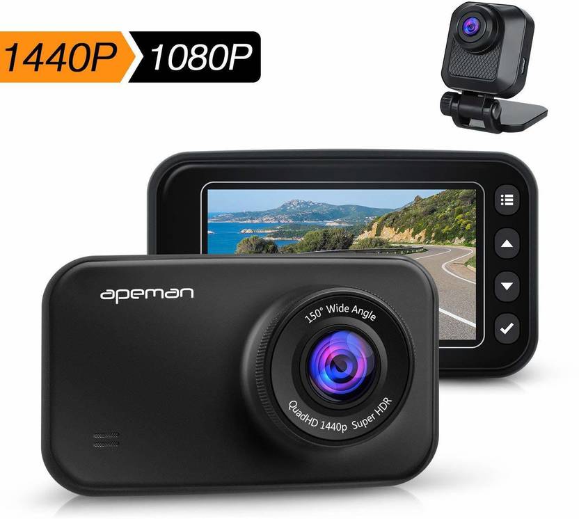 Apeman APEMAN APEMAN Dash Cam FHD 1440p & 1080p Dual Dash Camera with