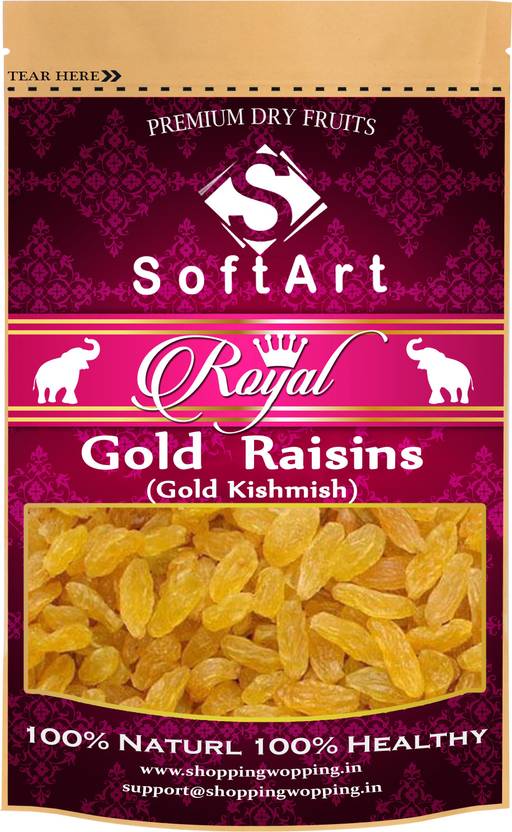Soft Art Royal (Gold Kishmish) Gold Raisins Vaccum Pack Raisins (100
