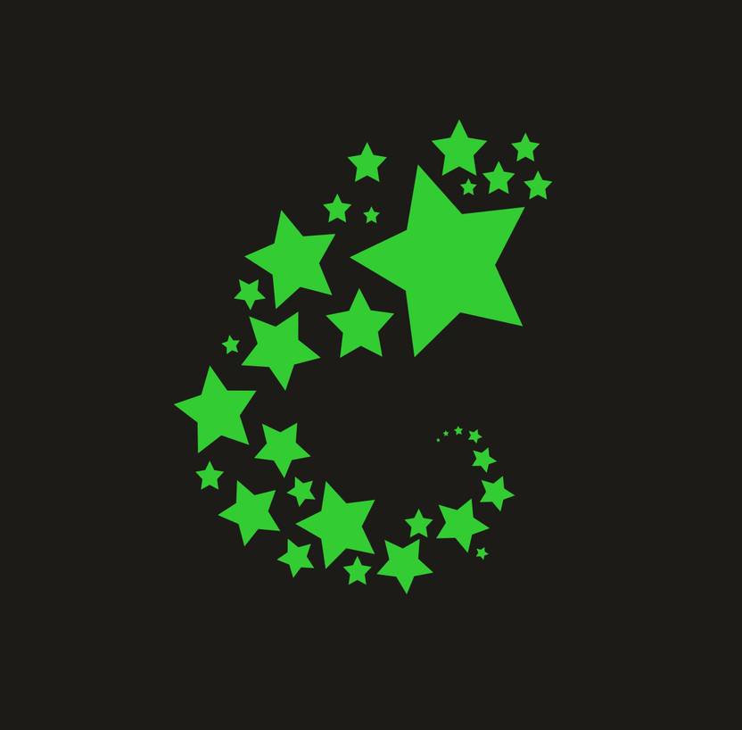 creative kraft 3 cm Smll and Big Glowing star Glow in the Dark Stickers Glow in the Dark Sticker