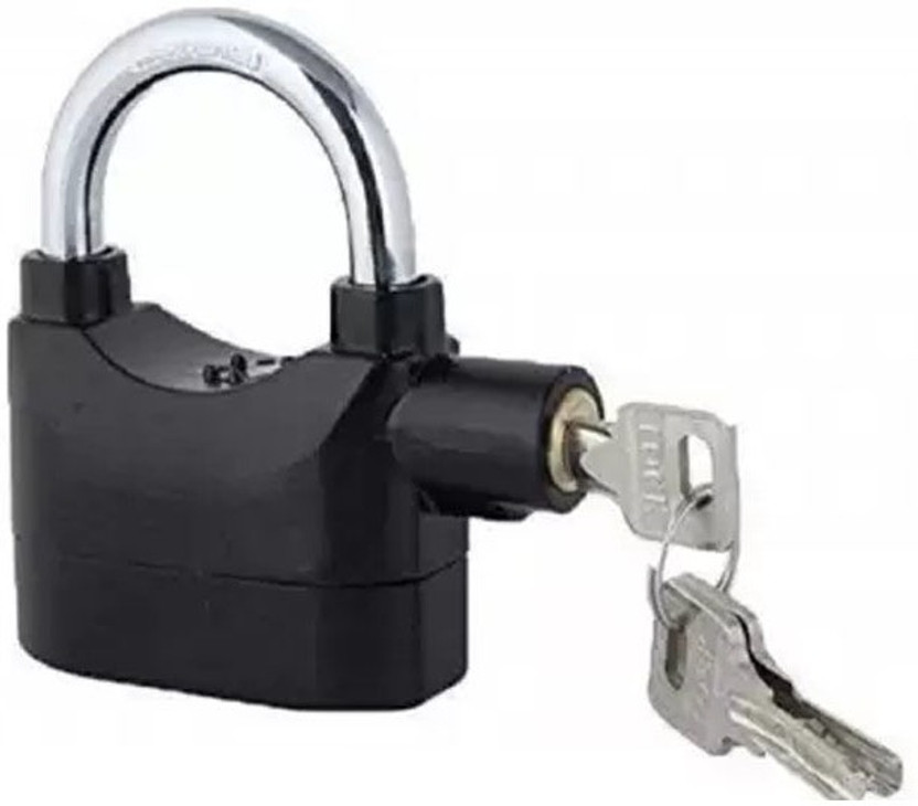 Awesome Look Anti theft alarm pad lock for vehicle, home, room, factory, office Padlock(Black)