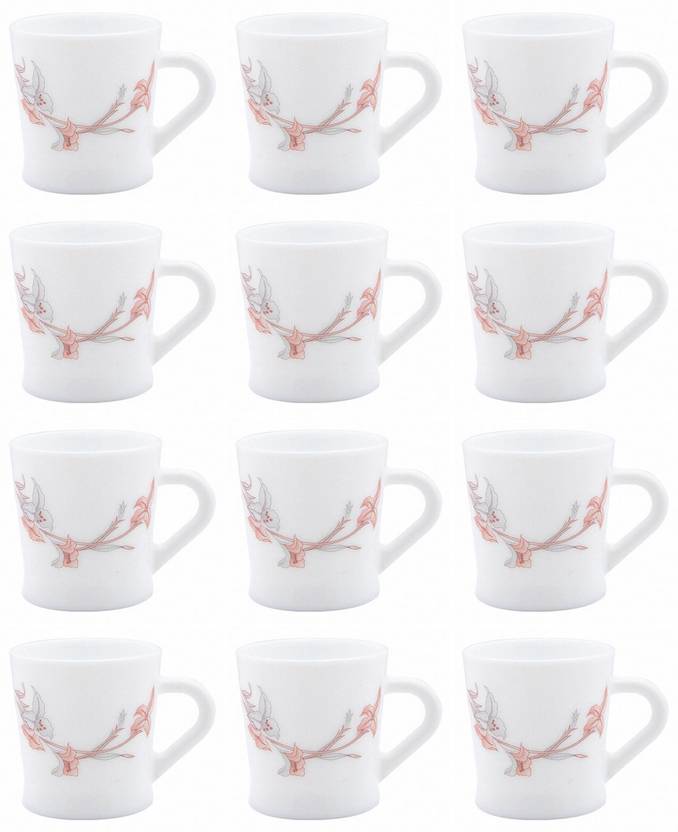 LAOPALA Pack of 12 Opalware Opalware Tea Cups/ Coffee Mugs Price in