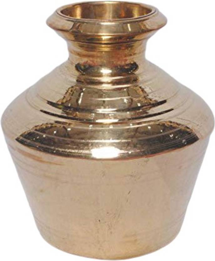 COPPER KITCHEN Traditional Brass Kudam (9inch Height 4