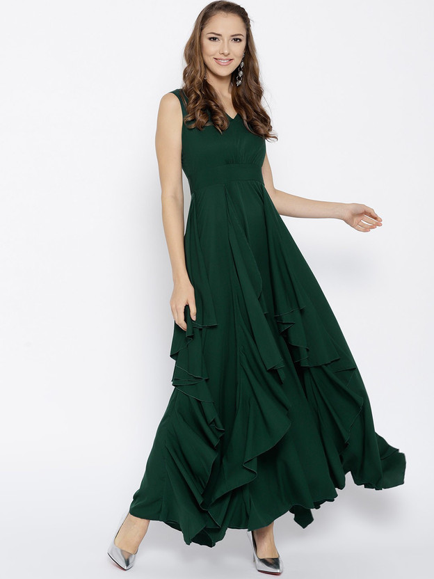 Berrylush Women Maxi Green Dress - Buy 