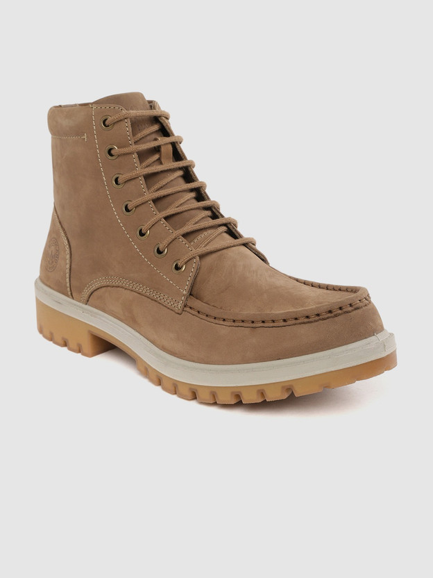 WOODLAND Men Brown Solid Nubuck Leather 