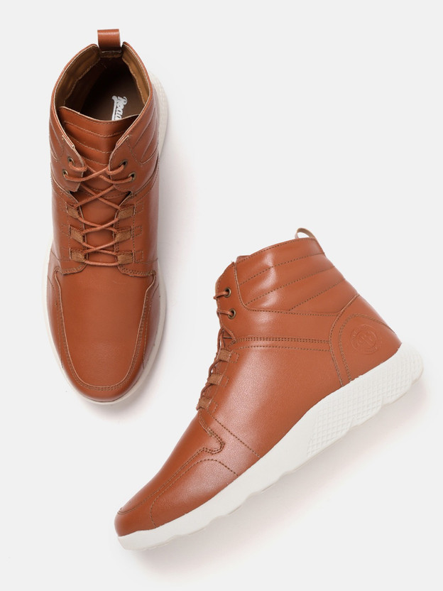 Roadster Men Tan Brown Solid Mid-Top 