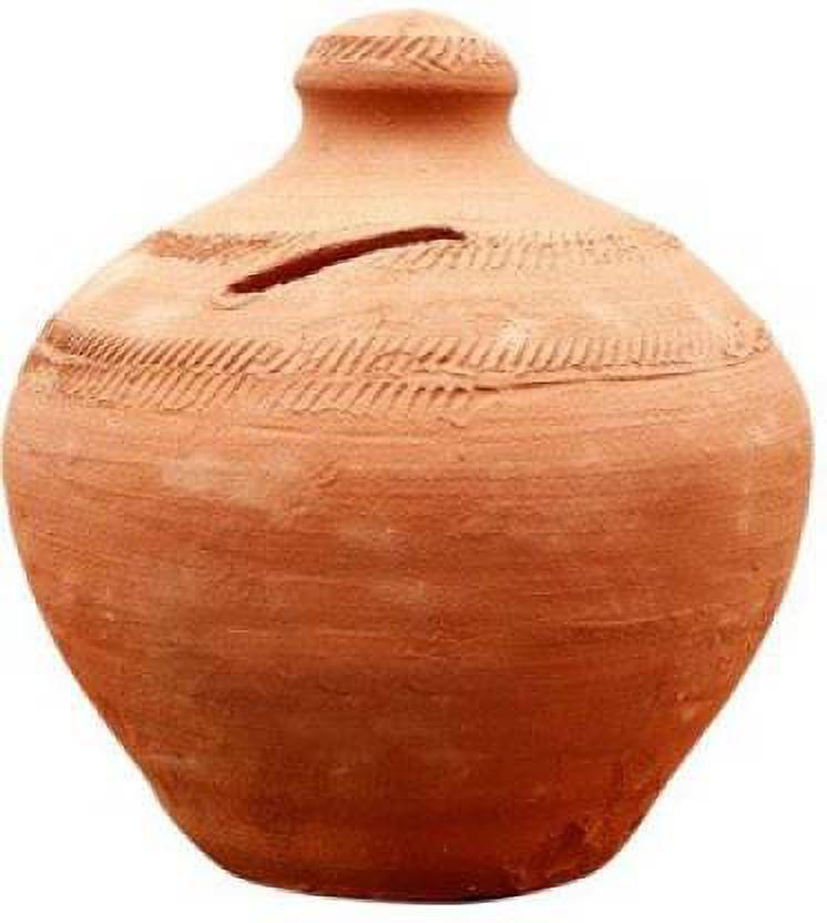 THE HIMALAYA CRAFT Terracotta Clay Gullak/Money Bank/ Mitti Clay Coin Bank(Brown) Coin Bank