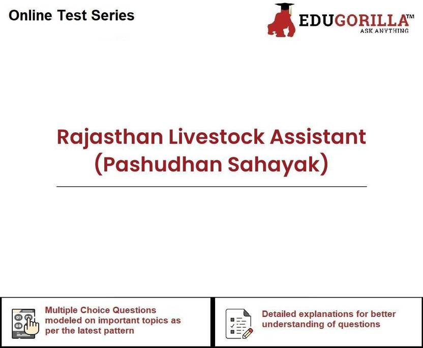 EduGorilla Rajasthan Livestock Assistant (Pashudhan Sahayak