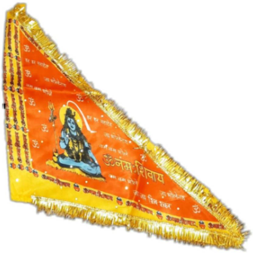 Timeshopee Shankar Ji Flag Religious Jhanda Patka Triangle Outdoor Flag