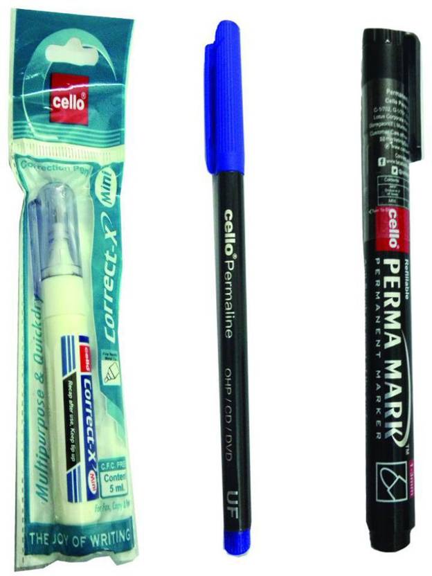 Cello 10 CELLO PERMALINE OHP/CD/DVD MARKER (BLUE) +10 CELLO REFILLABLE