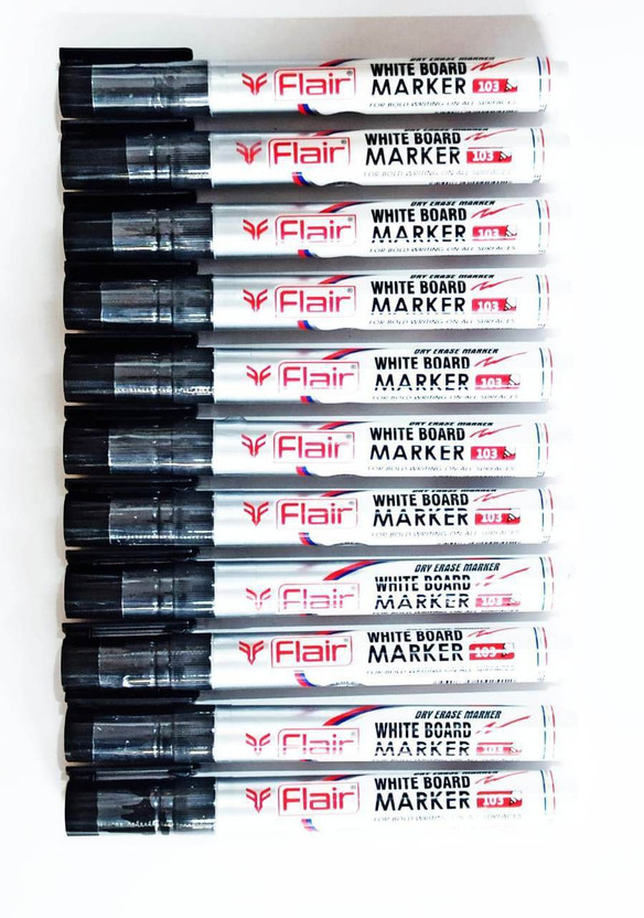 FLAIR White Board Marker(Set of 10, Black)