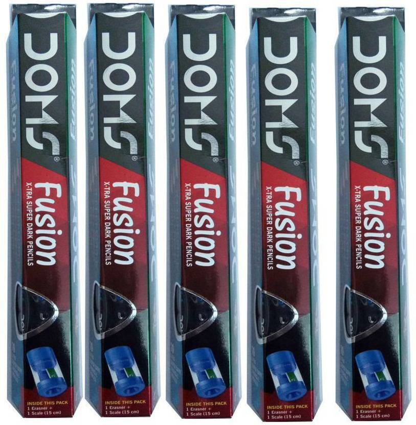 DOMS 50 FUSION EXTRA SUPER DARK PENCILS(1 SCALE +1
