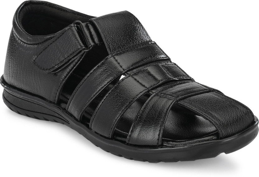Real Blue Men Black Sandals - Buy Real 