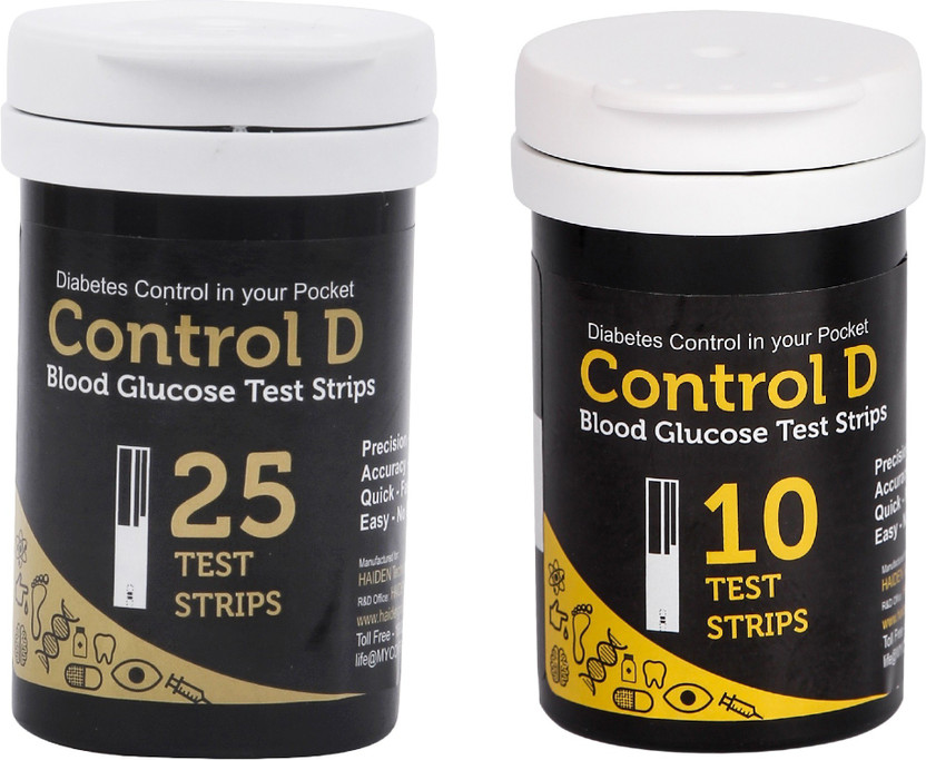 Control D Blood Glucose Testing 35 Glucometer Strips