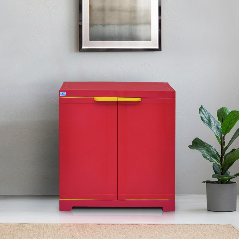 Nilkamal Freedom Mini Small (FMS) Plastic Free Standing Cabinet(Finish Color - Bright Red & Thumsup Yellow, DIY(Do-It-Yourself))