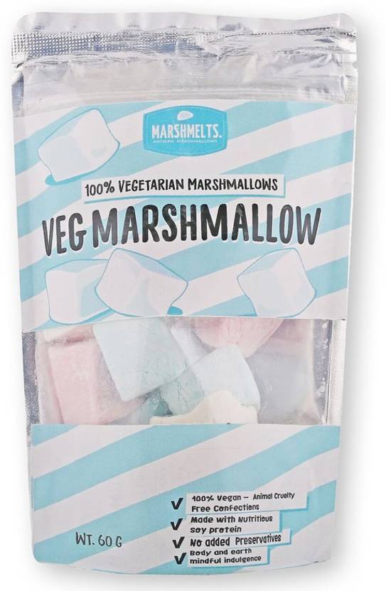 MARSHMELTS GOURMET MARSHMALLOWS Veg Marshmelts Marshmallow Assorted Fruit Flavour 60 grams