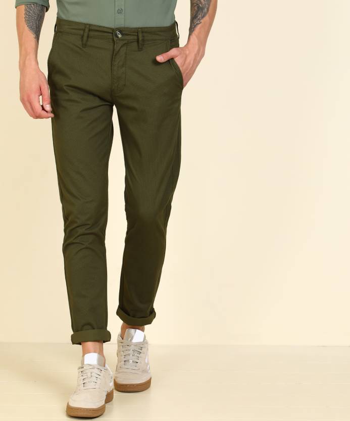Wrangler Slim Fit Men Green Trousers - Buy Wrangler Slim Fit Men Green  Trousers Online at Best Prices in India 
