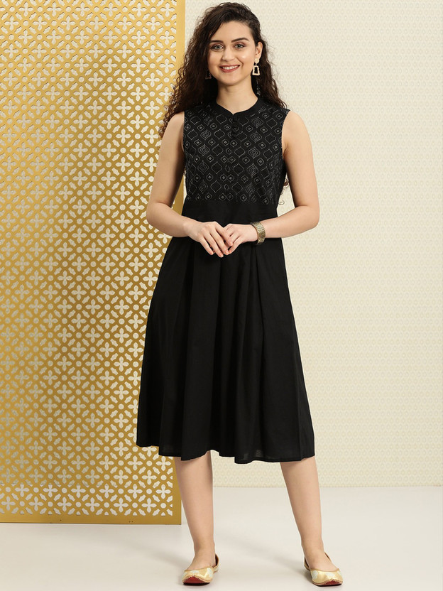 flipkart fit and flare dress