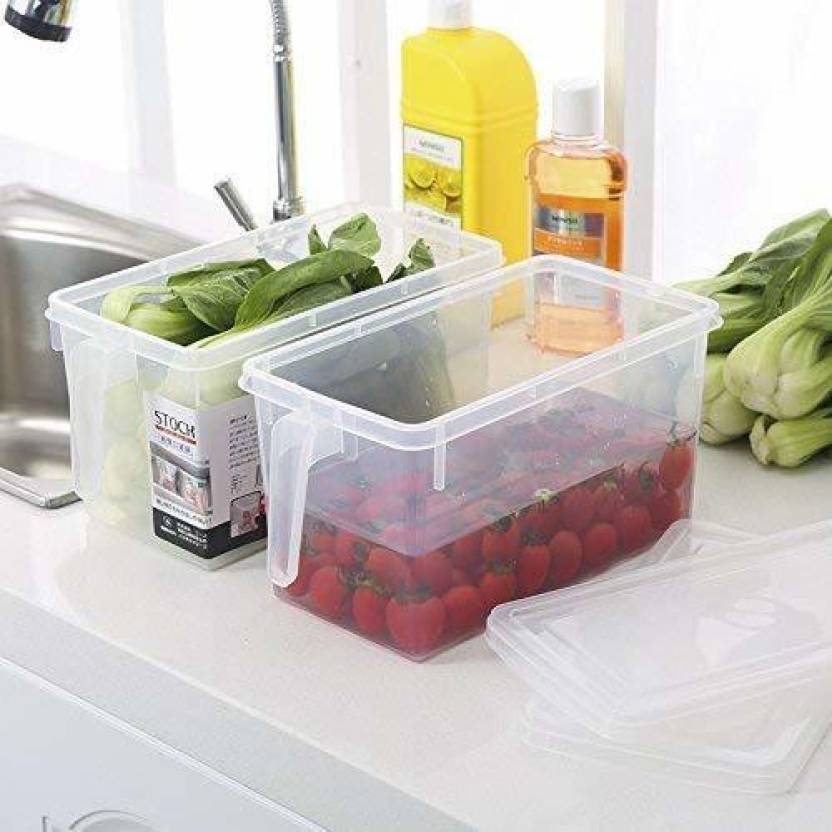 Manvyu Refrigerator Organizer Container Square Handle Food Storage ...