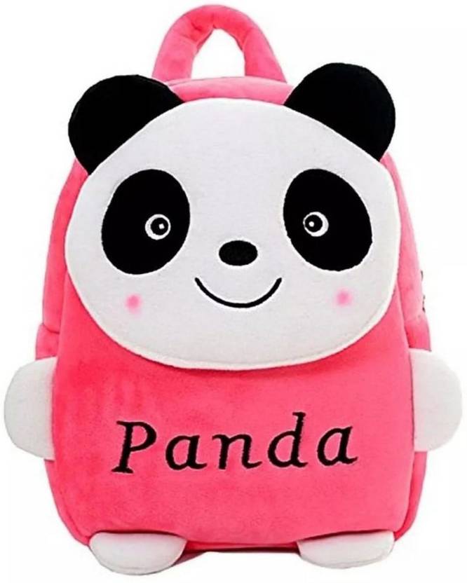 BestLook Pink Panda panda school backpack 12 inch velvet