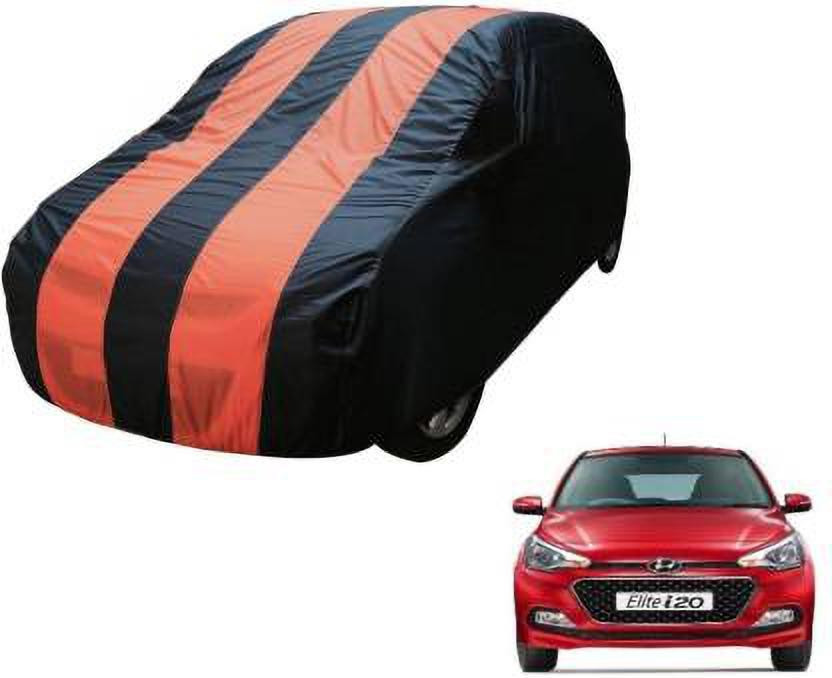 online Retail Car Cover For Hyundai Elite i20 (Without Mirror Pockets)(Black, Orange)