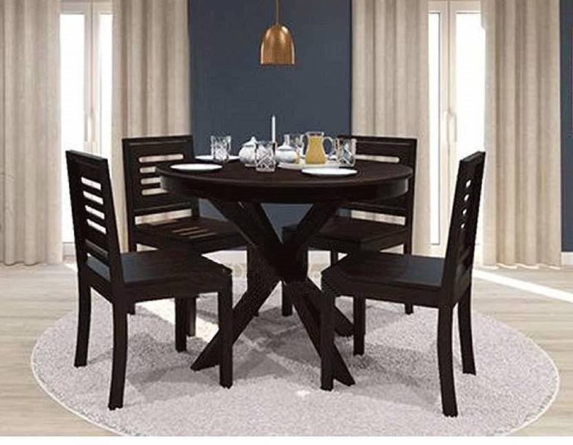 JFA FELTON Solid Wood 4 Seater Dining Table Finish Color ...