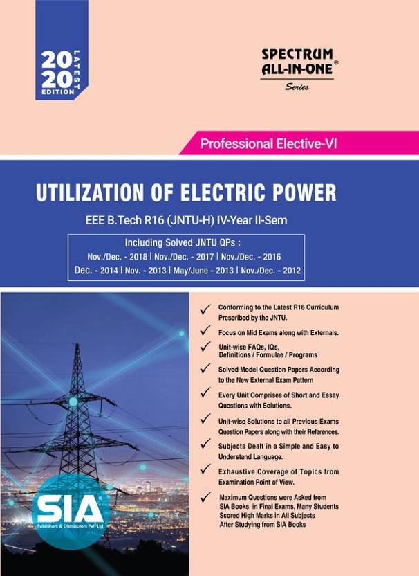 Utilization Of Electric Power (Professional ElectiveVI) B.Tech IVYear